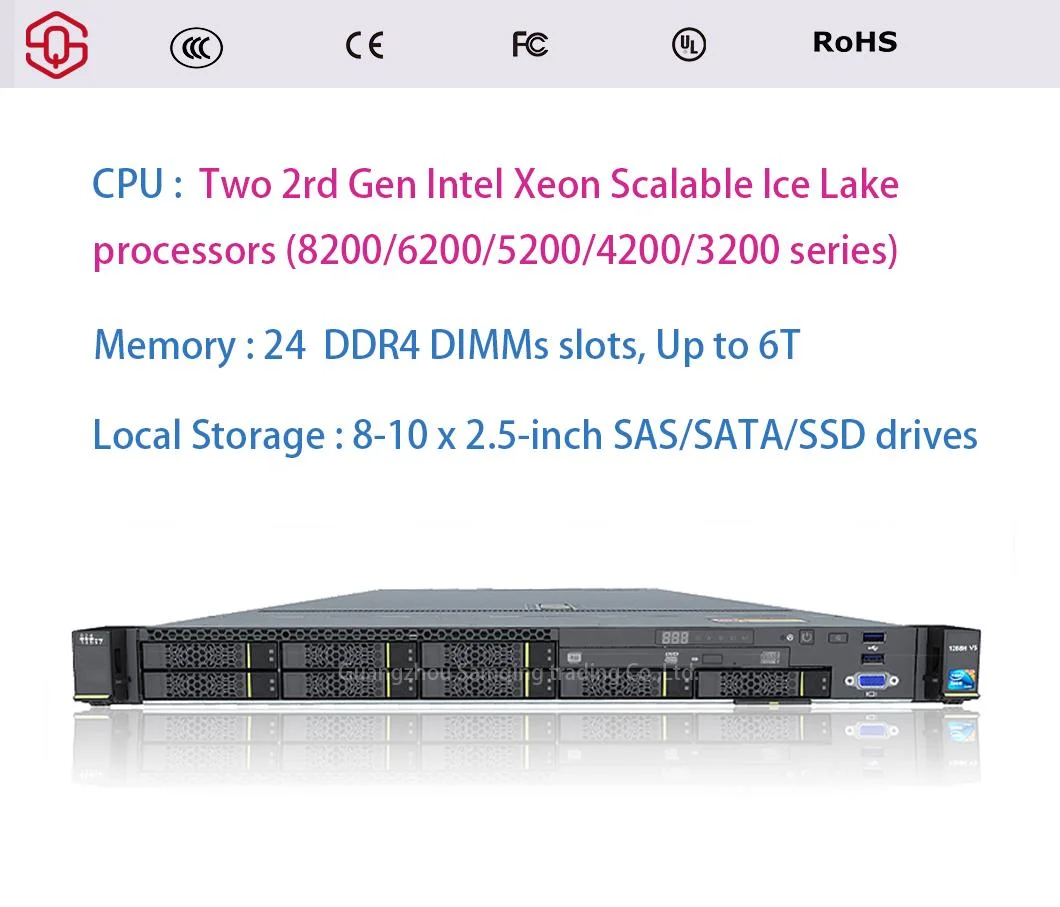 Fusionserver 1288h V5 1u Rack Server 8200/6200/5200/4200/3200 Series 2CPU Cost Effective Server