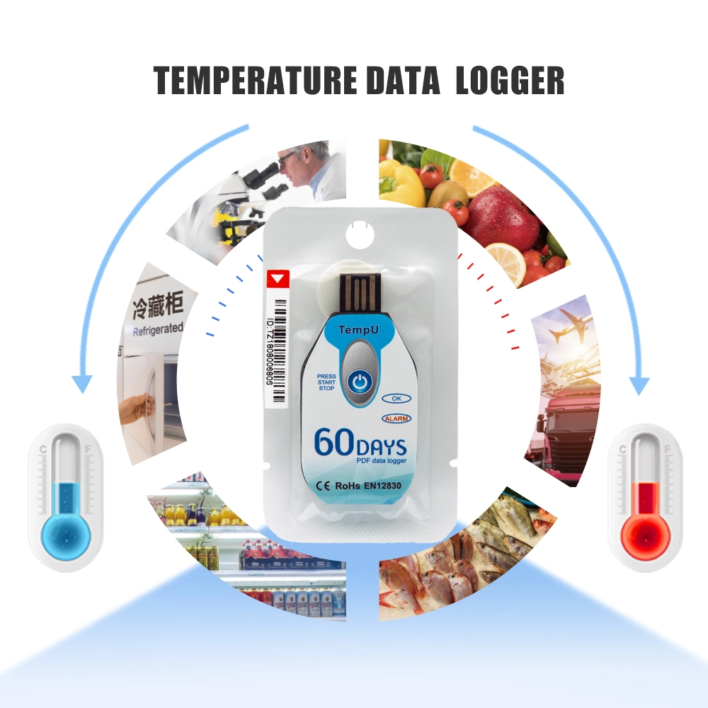 Waterproof IP67 Single Use Data Logger with Auto Generated Secured Pdf Report